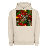Pigment French Oak christmas deer and bell seamless pattern Urban Hoodie - BundleAndBundleShop