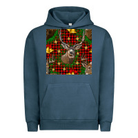 Pigment Midnight Navy christmas deer and bell seamless pattern Urban Hoodie - BundleAndBundleShop