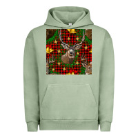 Pigment Oil Green christmas deer and bell seamless pattern Urban Hoodie - BundleAndBundleShop