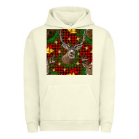 Pigment Pistachio christmas deer and bell seamless pattern Urban Hoodie - BundleAndBundleShop