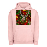 Pigment Salmon christmas deer and bell seamless pattern Urban Hoodie - BundleAndBundleShop