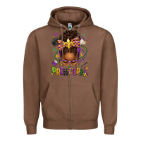 Chestnut mardi gras principal afro messy bun Zipper Hoodie - texasbilliewilder