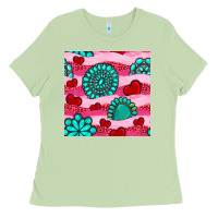 Matcha valentines day turquoise gemstone  and hearts Ladies Tee - BundleAndBundleShop