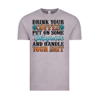Vintage Zinc drink your coffee put on some turquoise and handle Vintage Tee - MaliasSmallBusiness