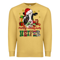 Antique Gold merry christmas heifer cow Premium Sweatshirt - CowGirlArtShop