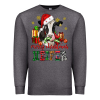 Charcoal Heather merry christmas heifer cow Premium Sweatshirt - CowGirlArtShop