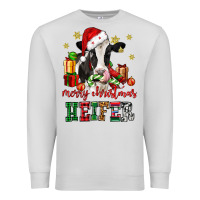 Dove Grey merry christmas heifer cow Premium Sweatshirt - CowGirlArtShop