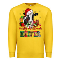Lemon merry christmas heifer cow Premium Sweatshirt - CowGirlArtShop