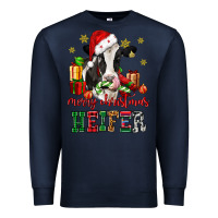 Navy merry christmas heifer cow Premium Sweatshirt - CowGirlArtShop