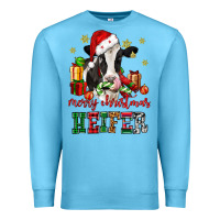 Ocean Blue merry christmas heifer cow Premium Sweatshirt - CowGirlArtShop
