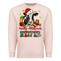 Pale Pink merry christmas heifer cow Premium Sweatshirt - CowGirlArtShop