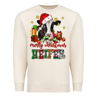 Sandshell merry christmas heifer cow Premium Sweatshirt - CowGirlArtShop