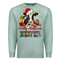 Seafoam merry christmas heifer cow Premium Sweatshirt - CowGirlArtShop
