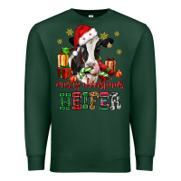 Sports Green merry christmas heifer cow Premium Sweatshirt - CowGirlArtShop
