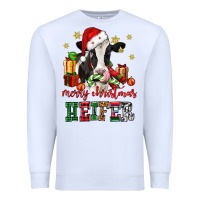White merry christmas heifer cow Premium Sweatshirt - CowGirlArtShop