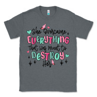 Charcoal Heather she overcame everything that was meant to destroy Classic Tee - MaliasSmallBusiness