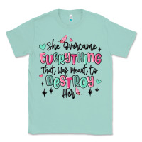Seafoam she overcame everything that was meant to destroy Classic Tee - MaliasSmallBusiness