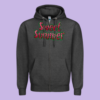 Sweet Summer Watermelon Zipper Hoodie Designed By Nancycooperartshop