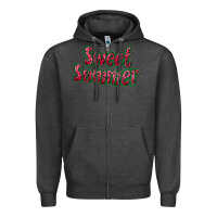 Charcoal Heather sweet summer watermelon Zipper Hoodie - NancyCooperArtShop