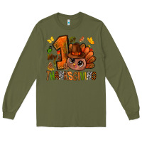Army Green my first thanksgiving with turkey bbs Long Sleeve Tee - BundleAndBundleShop