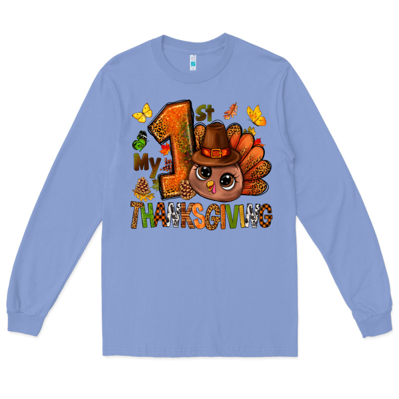 My First Thanksgiving With Turkey Bbs Long Sleeve Tee by BundleAndBundleShop | Teevron