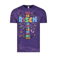 Cloud Purple he is risen cross Vintage Tee - MaliasSmallBusiness