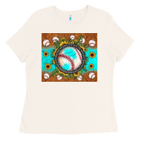 Bone baseball turquoise sunflower Ladies Tee - JahusDesignShop