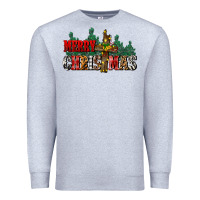 Heather Grey merry christmas  cross Premium Sweatshirt - CowGirlArtShop