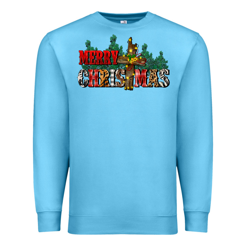 Merry Christmas  Cross Premium Sweatshirt by CowGirlArtShop | Teevron