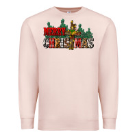 Pale Pink merry christmas  cross Premium Sweatshirt - CowGirlArtShop