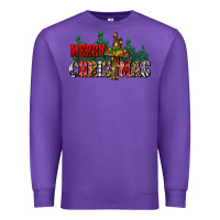 Purple merry christmas  cross Premium Sweatshirt - CowGirlArtShop