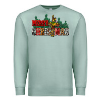 Seafoam merry christmas  cross Premium Sweatshirt - CowGirlArtShop