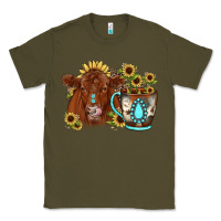 Army Green sunflower coffee cup red angus gemstone Classic Tee - JahusDesignShop