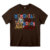 Chocolate Brown memorial day honor and remember Heavy Core Tee - AdoDesignShop