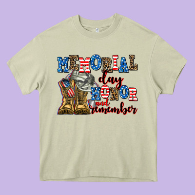 Memorial Day Honor And Remember Heavy Core Tee Designed By Adodesignshop
