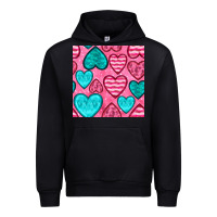 Black valentines day hearts seamless pattern Urban Hoodie - BundleAndBundleShop