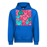 Cobalt valentines day hearts seamless pattern Urban Hoodie - BundleAndBundleShop