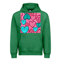 Emerald valentines day hearts seamless pattern Urban Hoodie - BundleAndBundleShop