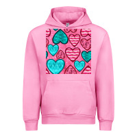 Fuchsia Pink valentines day hearts seamless pattern Urban Hoodie - BundleAndBundleShop