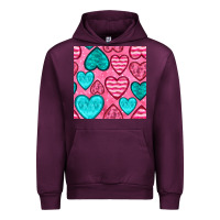 Mauve Wine valentines day hearts seamless pattern Urban Hoodie - BundleAndBundleShop