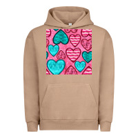 Pigment Burro valentines day hearts seamless pattern Urban Hoodie - BundleAndBundleShop