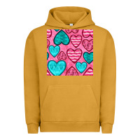 Pigment Peanut Butter valentines day hearts seamless pattern Urban Hoodie - BundleAndBundleShop