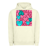 Pigment Pistachio valentines day hearts seamless pattern Urban Hoodie - BundleAndBundleShop