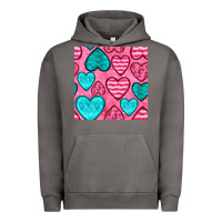 Valentines Day Hearts Seamless Pattern Urban Hoodie | Teevron
