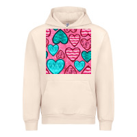 Sandshell valentines day hearts seamless pattern Urban Hoodie - BundleAndBundleShop