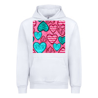 White valentines day hearts seamless pattern Urban Hoodie - BundleAndBundleShop