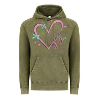 Vintage Olive gigi with heart and ribbons Vintage Hoodie - MaliasSmallBusiness