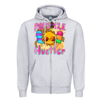 Heather Grey popsicle hustler Zipper Hoodie - NancyCooperArtShop
