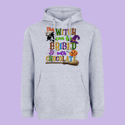 This Witch Can Be Bribed With Chocolate Heavyweight Hoodie Designed By Cowgirlartshop