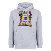 Heather Grey this witch can be bribed with chocolate Heavyweight Hoodie - CowGirlArtShop